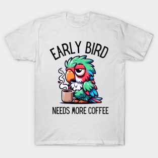 Sleepy Parrot Morning Coffee Lover T-Shirt